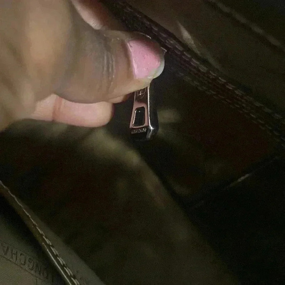 LONGCHAMP Brown Tortoise Patent Leather Large Roseau Toggle Tote - Picture 10 of 13